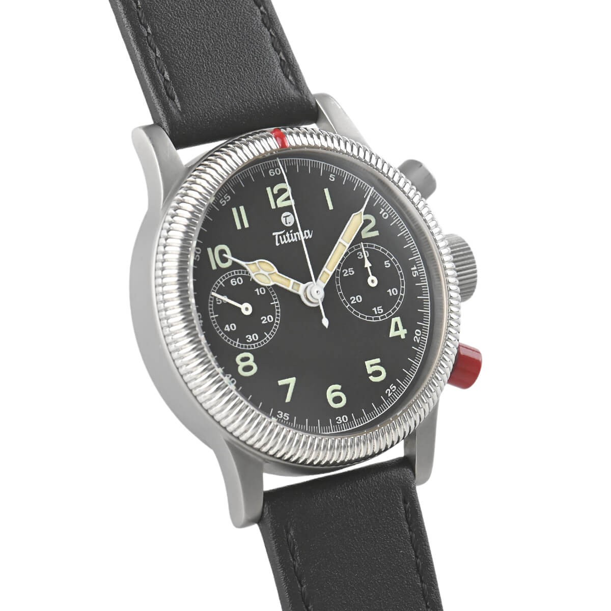 TUTIMA Flieger Chrono 1941 783-01 Mens Chronograph Black Dial Stainless Steel