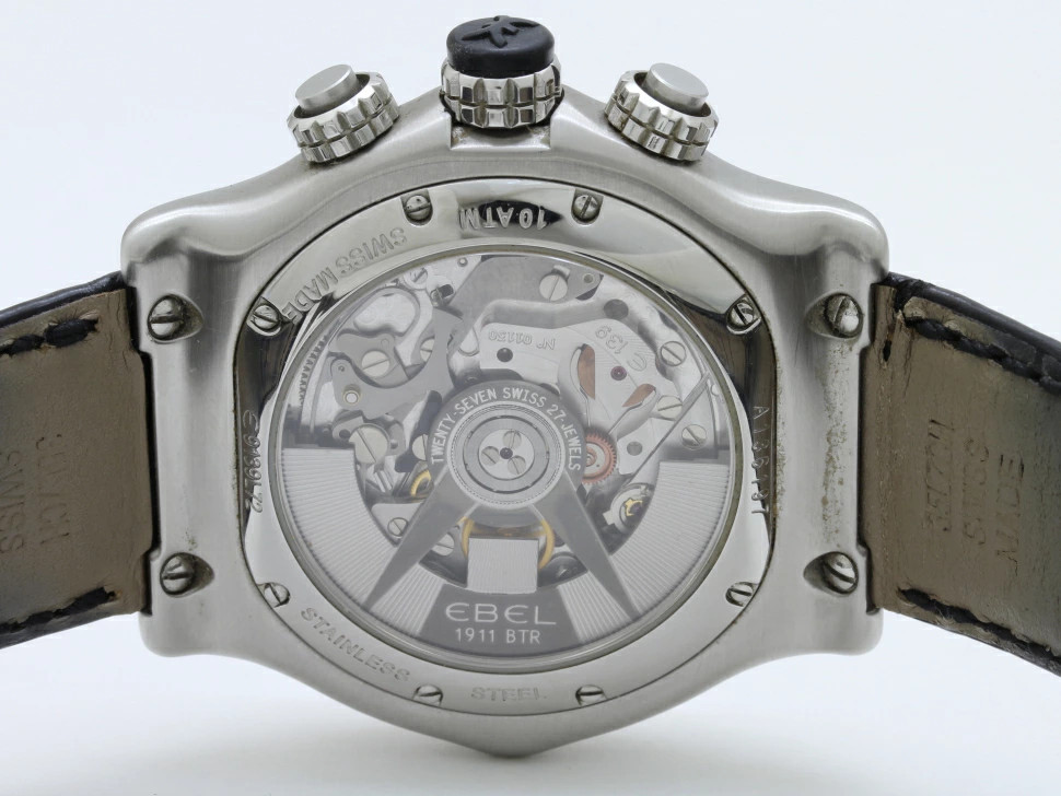 Ebel Discovery Chronograph 1911BTR 9139L72 Men’s Watch Stainless Steel Leather