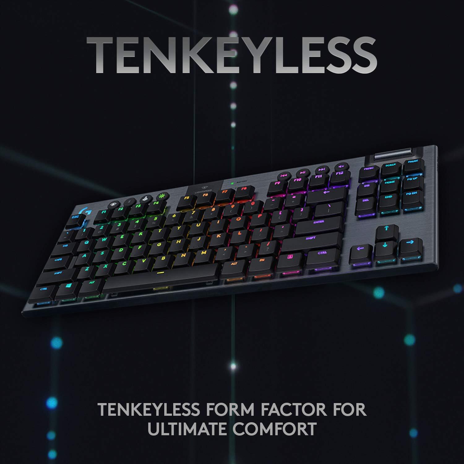Logitech G915 TKL Tenkeyless Lightspeed Wireless RGB Mechanical Gaming Keyboard,