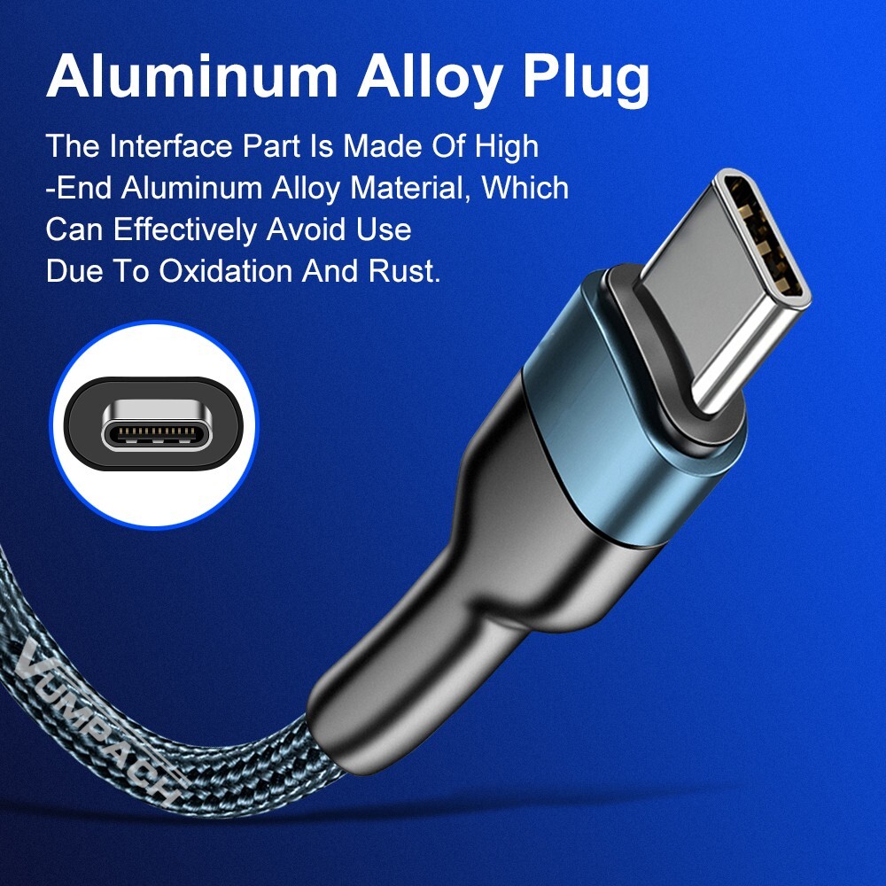 Fast Charging Data Cord, USB C to Type C 1 Meter Long FREE SHIPPING GLOBAL