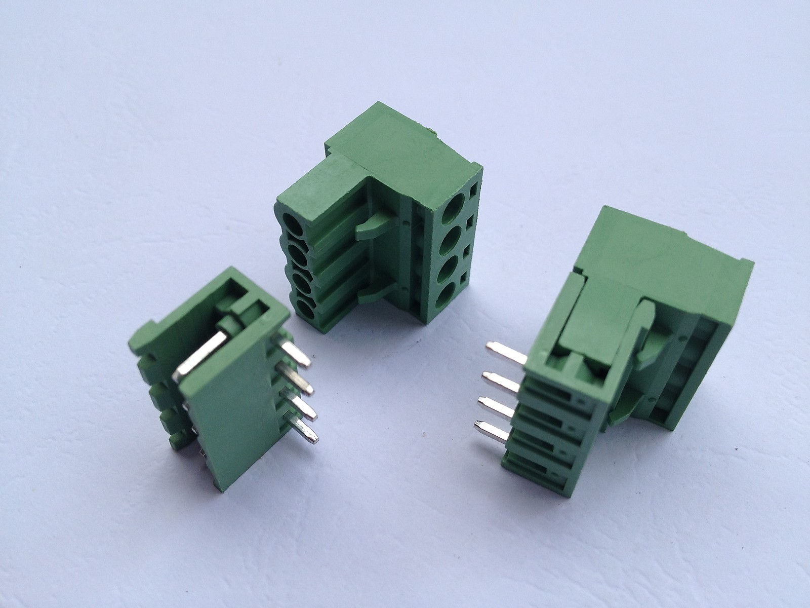 100 pcs Angle 4pin/way 5.08mm Screw Terminal Block Connector Green Plugbale Type