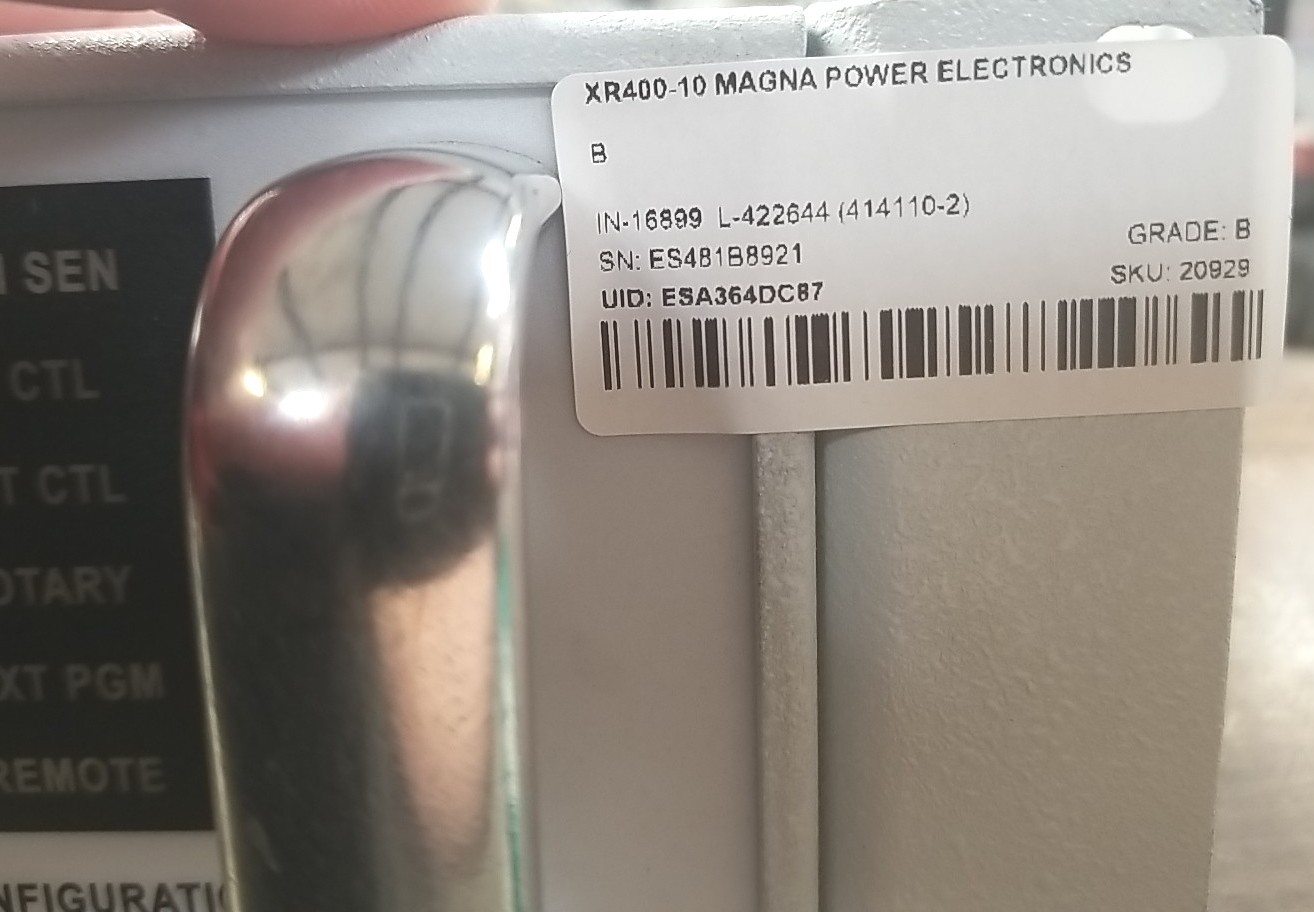 Magna-Power XR400-10 400v DC 10A Vin=240V AC 14A 3phase