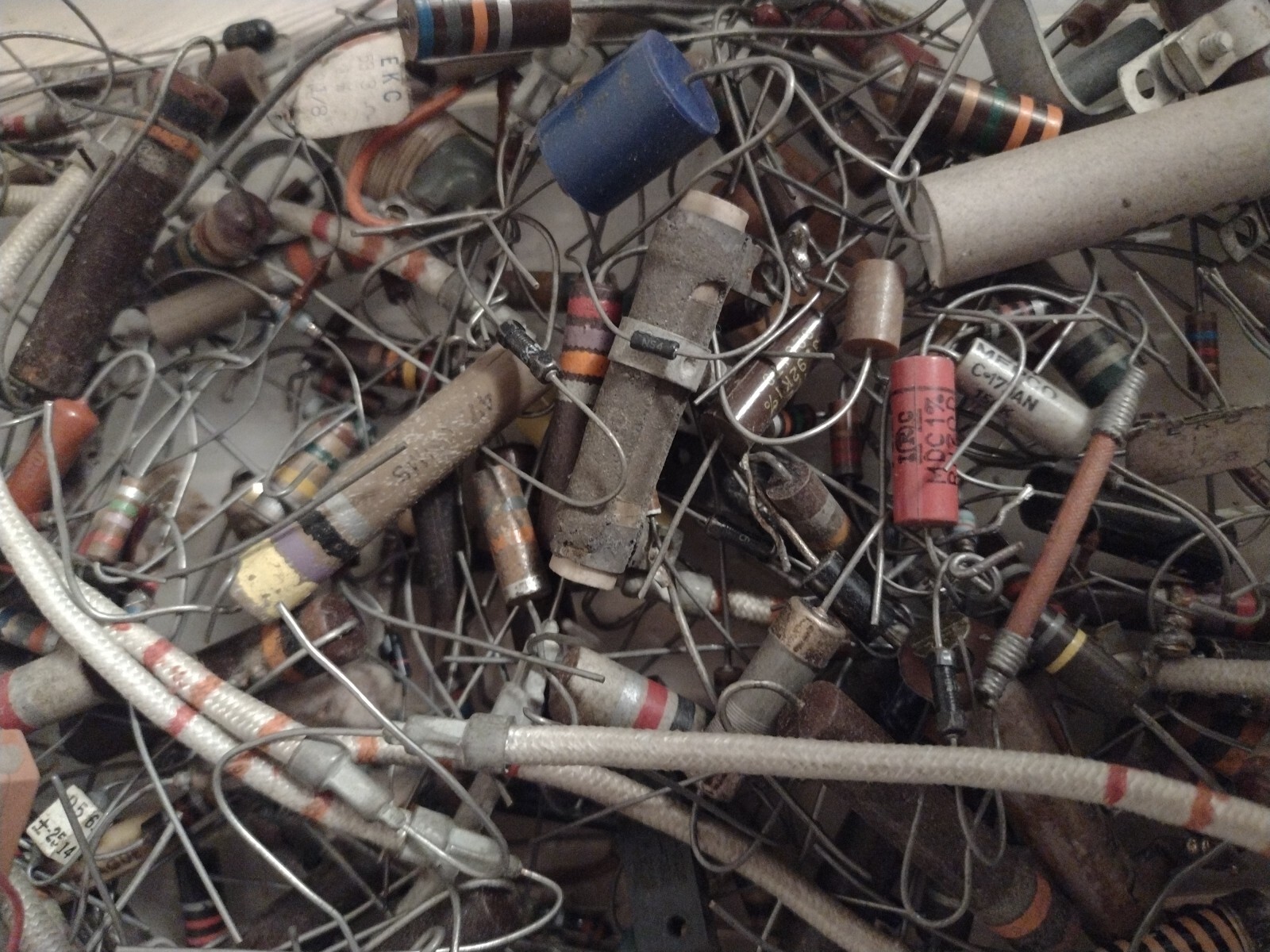 Vintage Assortment Of Electrical Components Olson Tung-sol Bulbs Etc