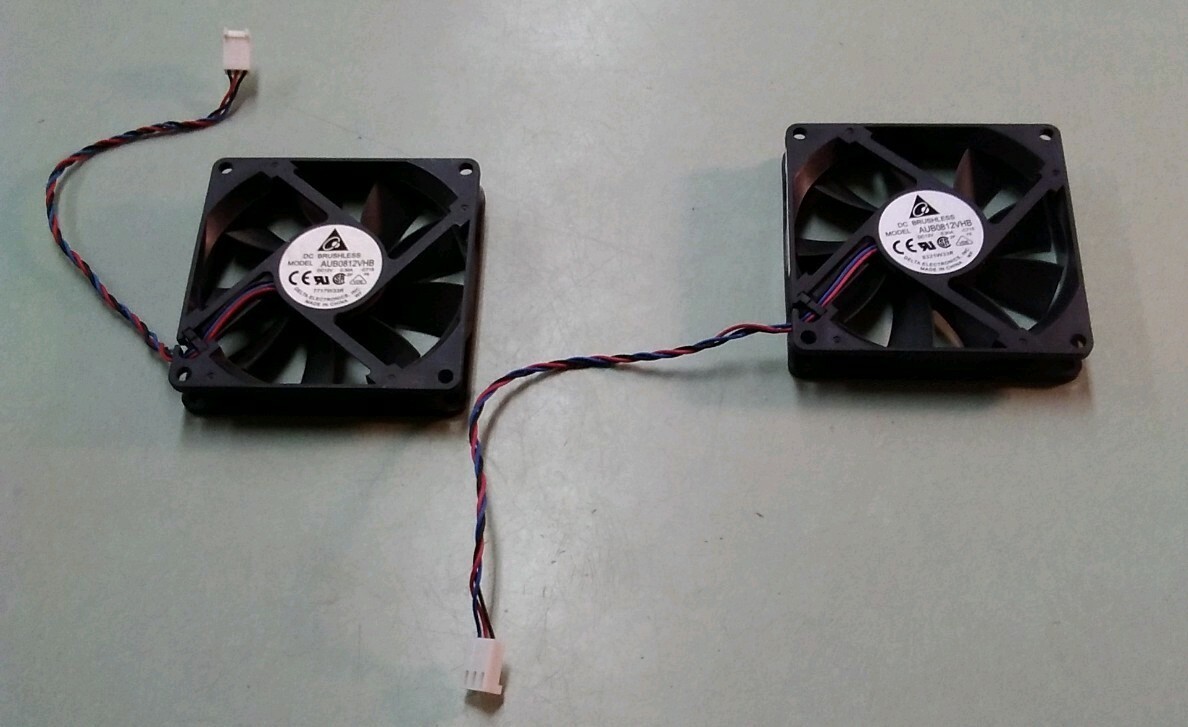 LOT OF 2 Delta DC Brushless Fan Model:AUB0812VHB Delta Electronics DELL JY705