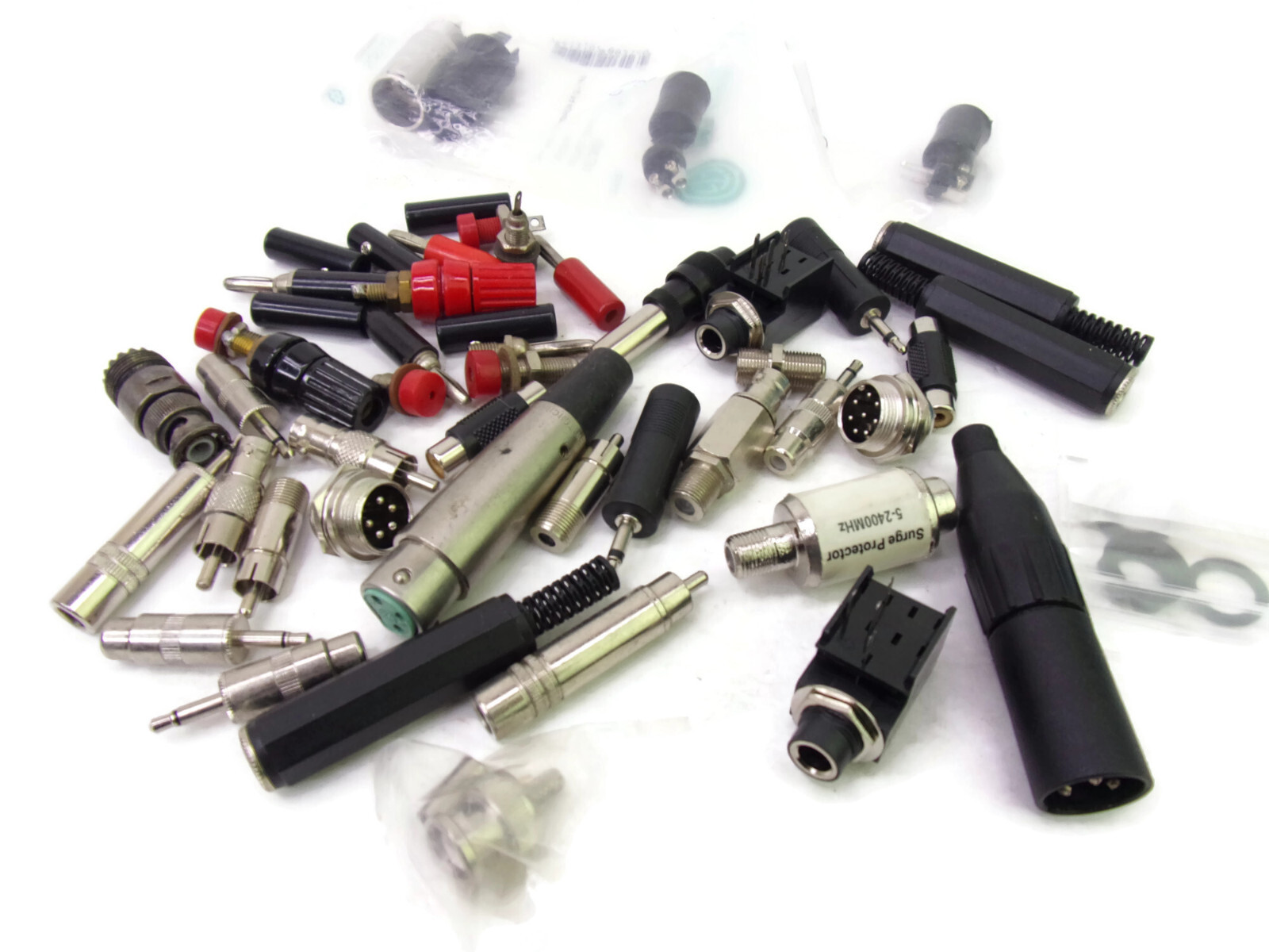45+ Assorted Connectors & Adapters Audio Video Test Electronic Workbench Tech