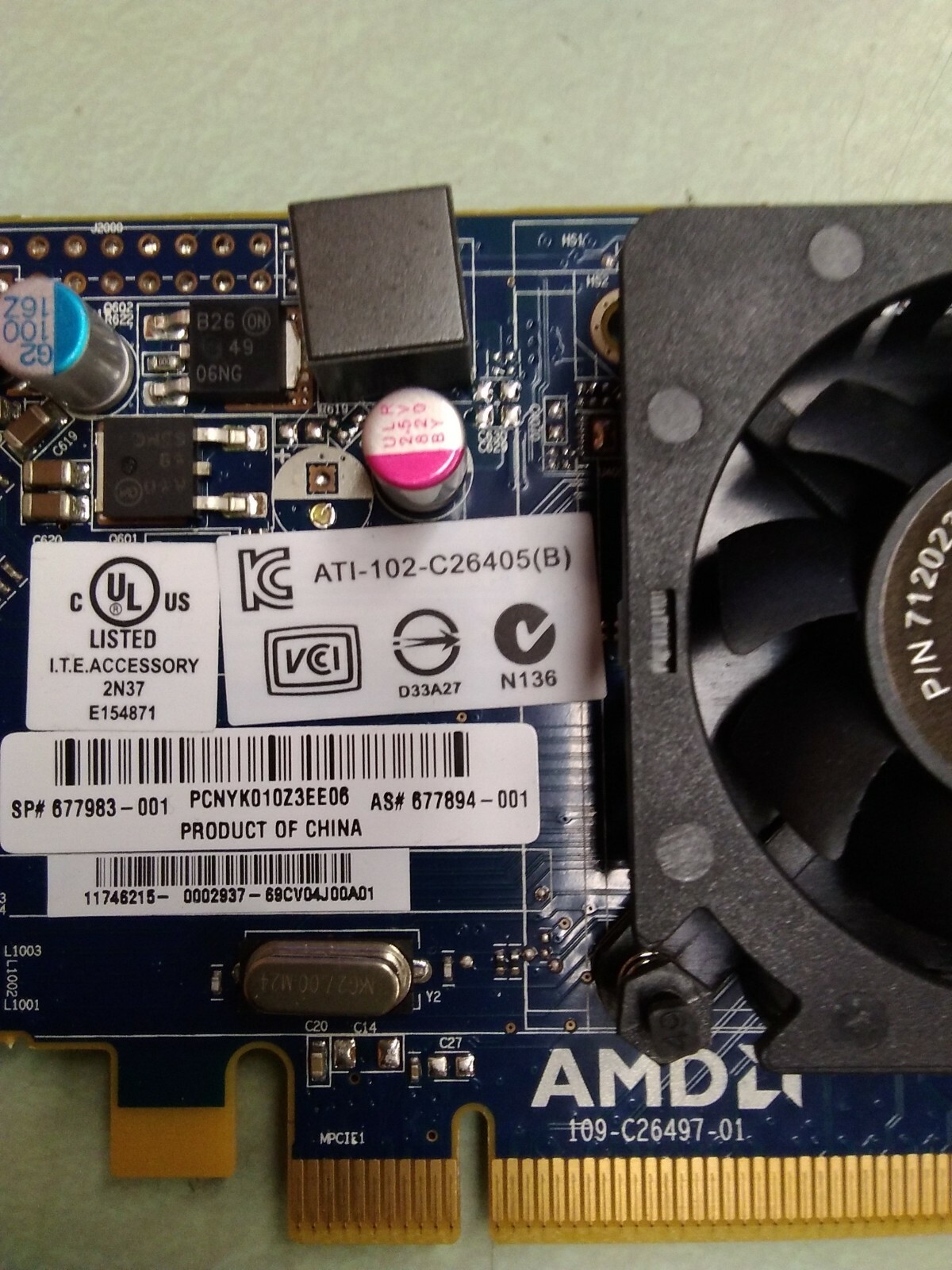 HP 7470 ATI-102-C26405(B) Radeon HD 1GB PCIe x16 DVI-I DP 677983-001 677894-001