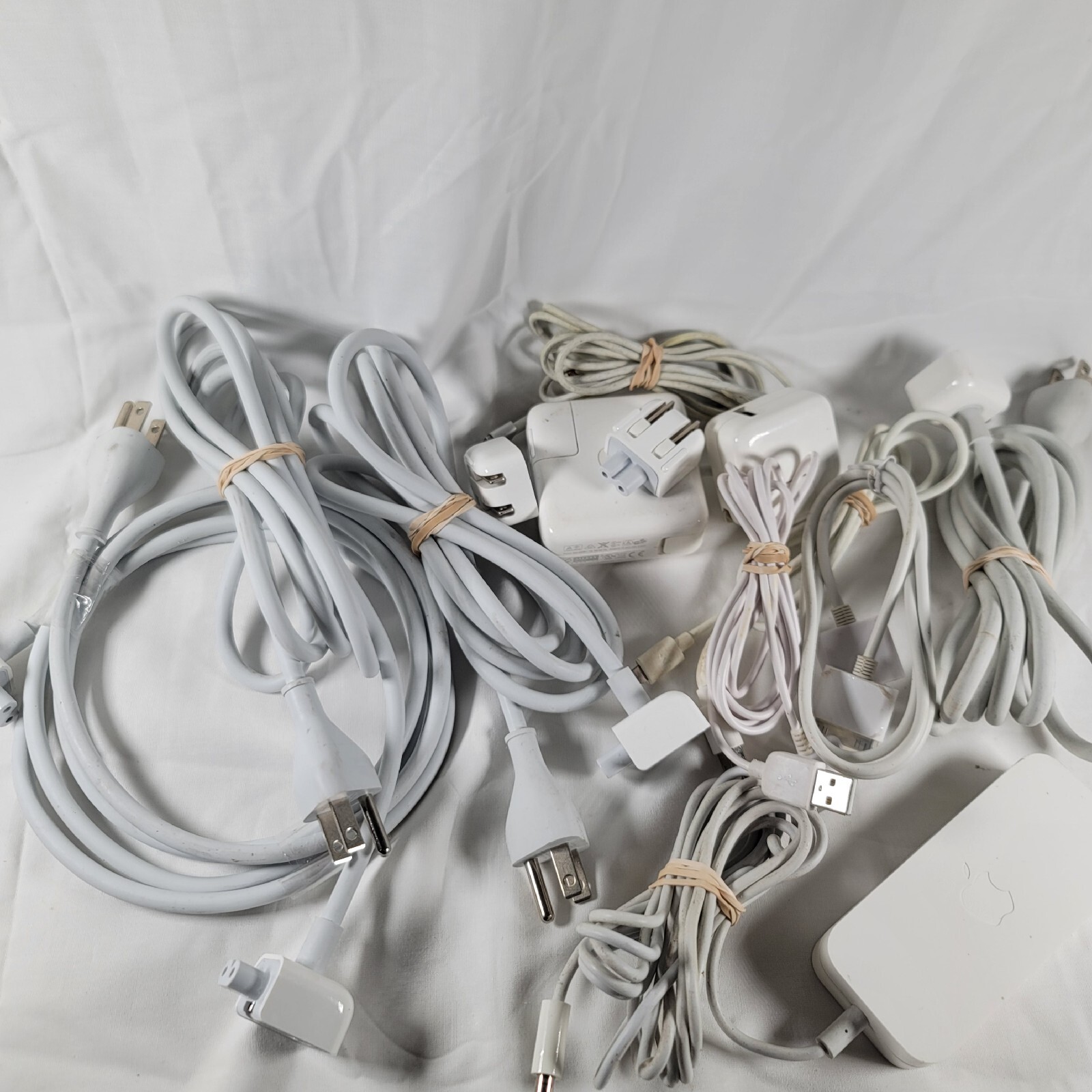 Lot Of Random Assortment Of Apple Adapers, Cords , Wall Plugs