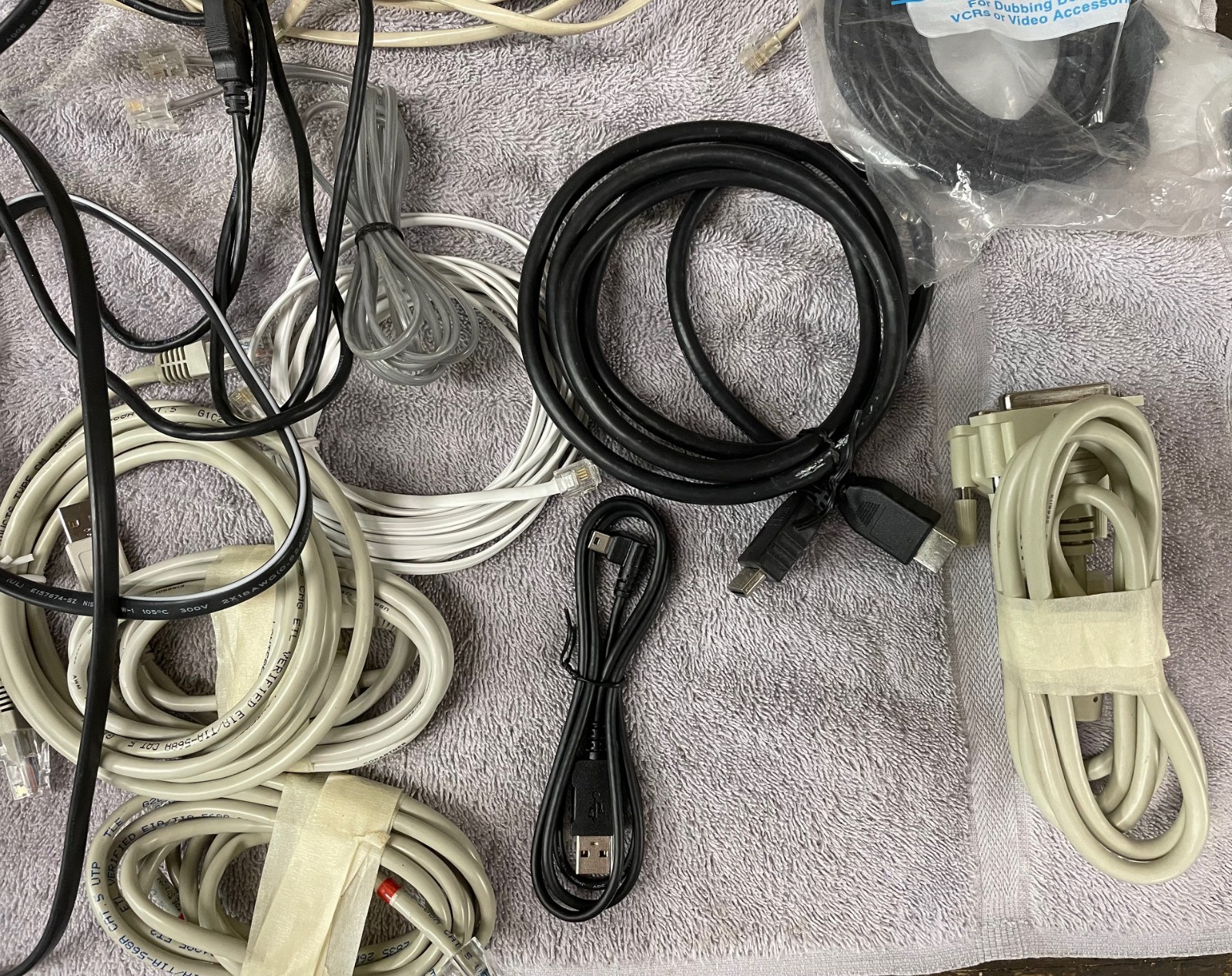 Lot of Electronics Cables, Connectors, Adaptors, Coaxial Hardware/Splitters