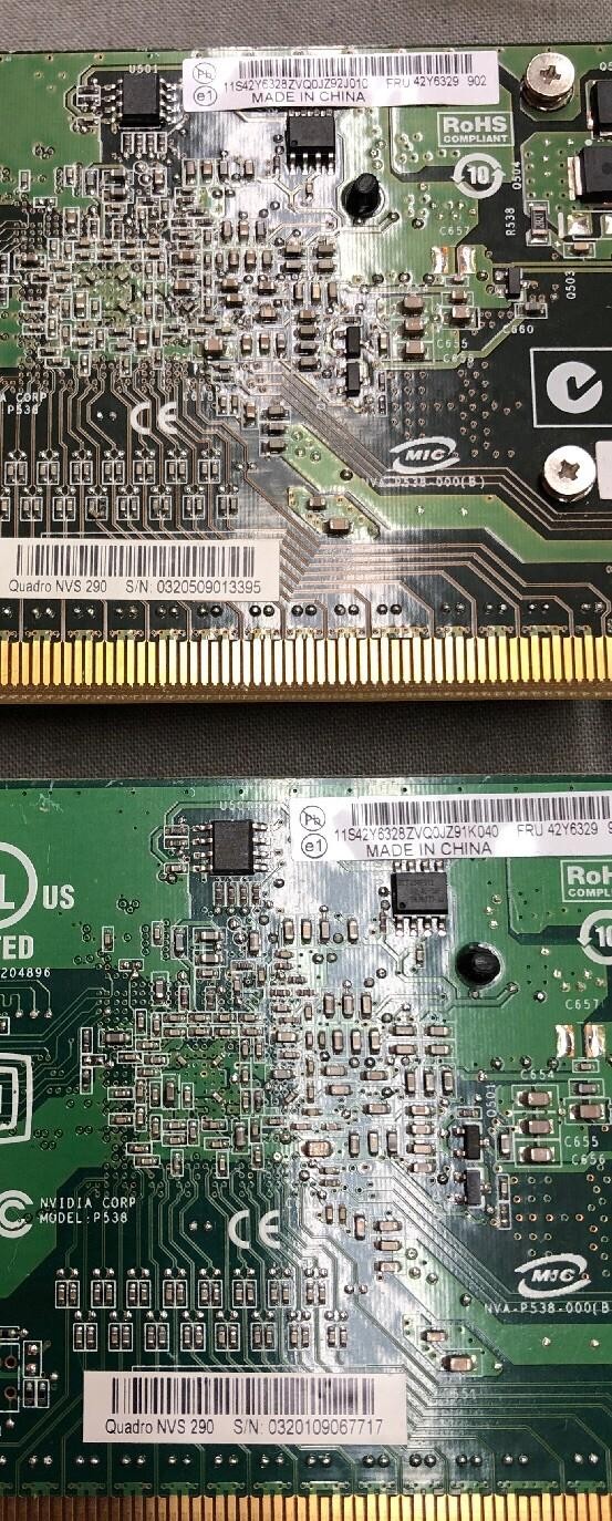 LOT OF 2 NVIDIA Quadro NVS 290 256MB DMS-59 PCIe x16 Video Card 42Y6329
