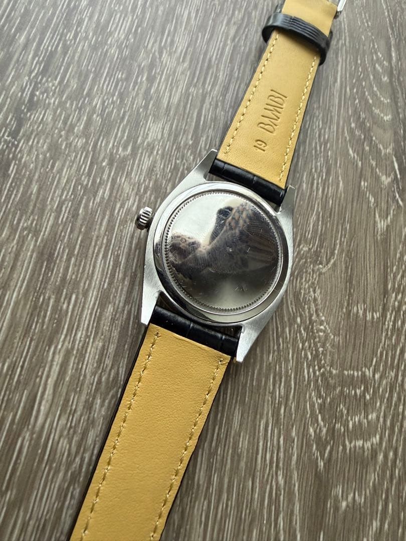 Rolex Watch Oysterdate Precision 6494 White Leather Band Red Black Calendar Rare