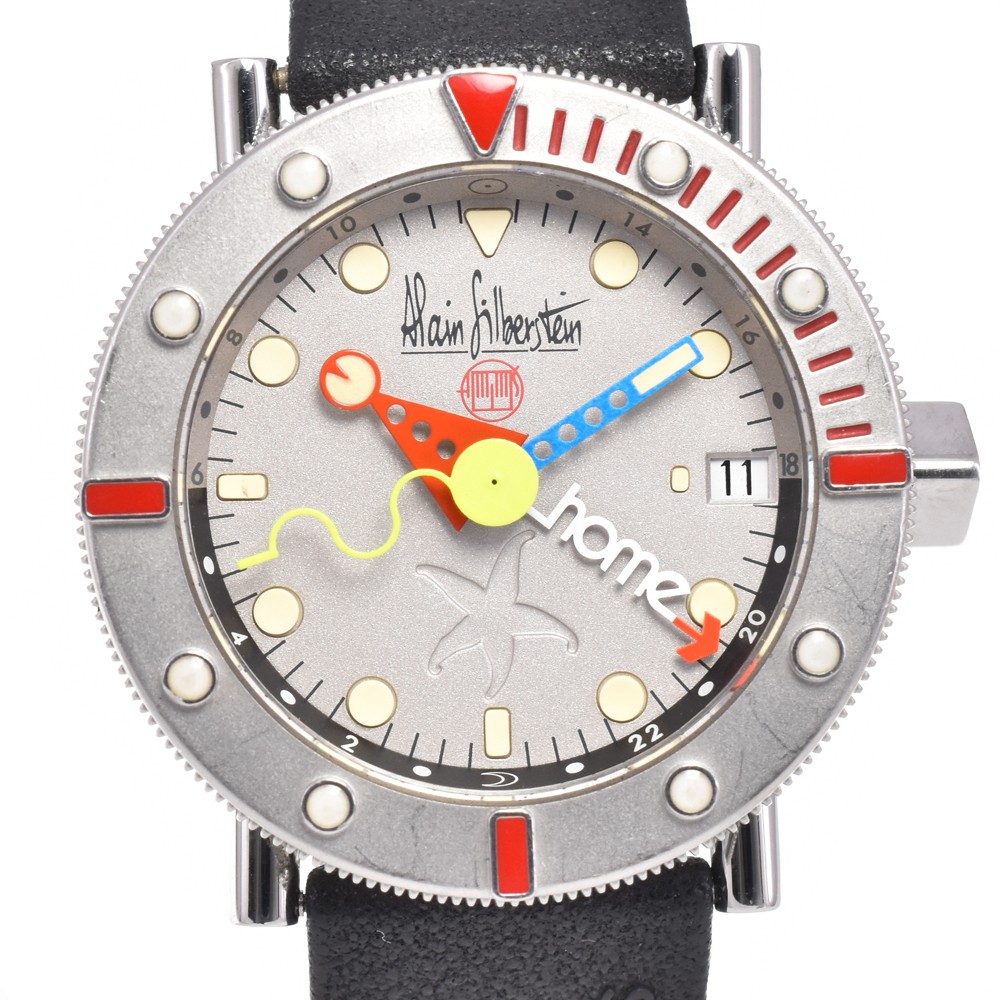 Alain Silberstein Marine G GMT Automatic 34mm Grey Dial Stainless Steel Rubber