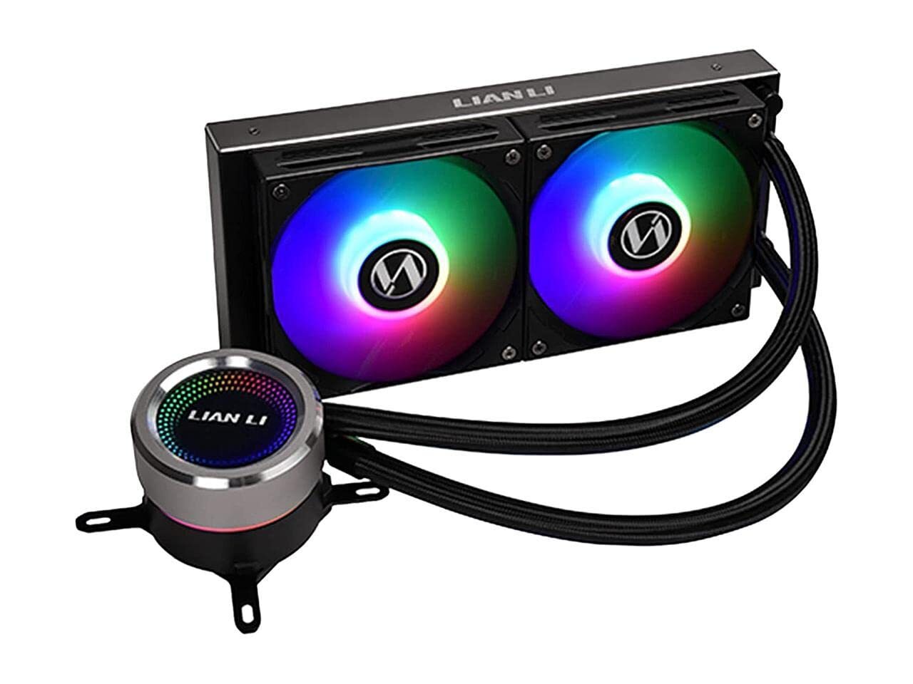 LIAN LI Galahad AIO240 RGB Black-Dual 120mm Addressable RGB Fans AIO CPU Liquid