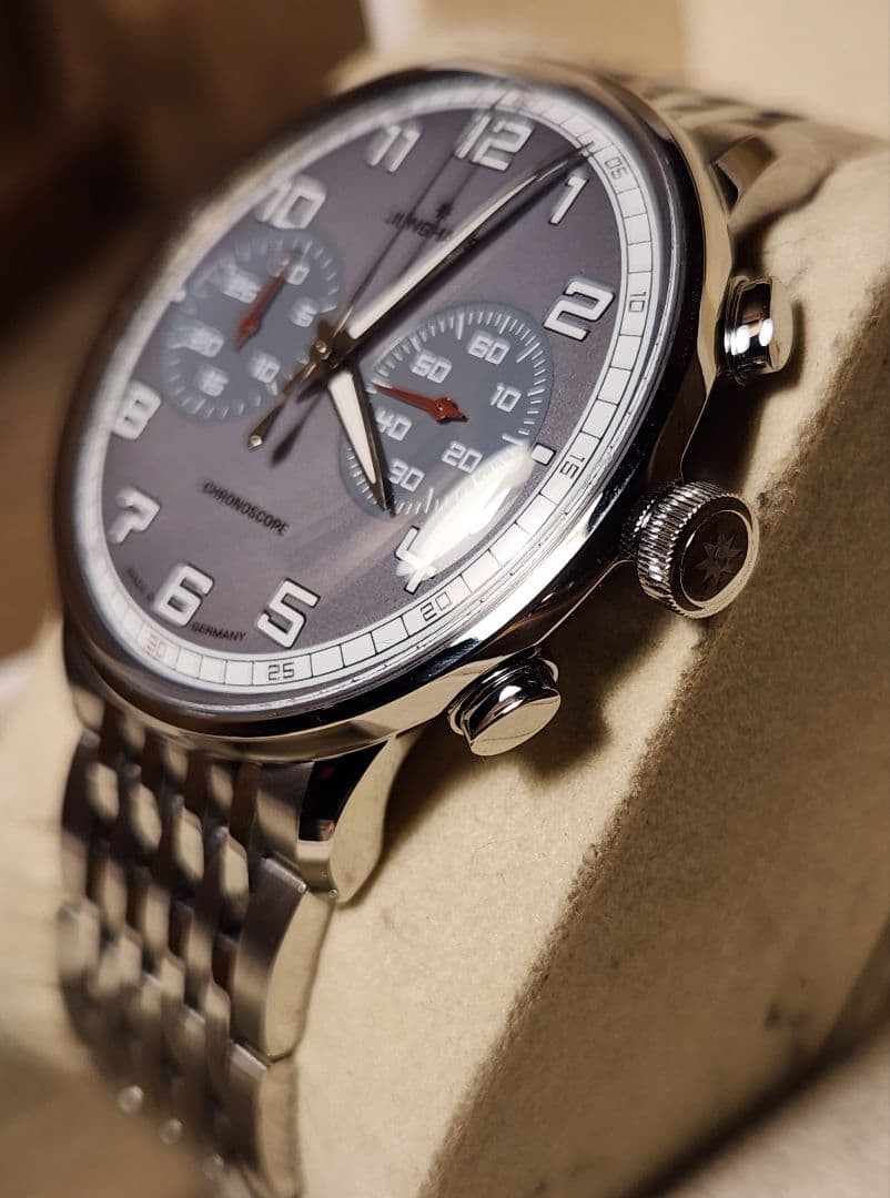 Junghans Meister Driver Max Bill Chronoscope 41mm Stainless Steel Automatic
