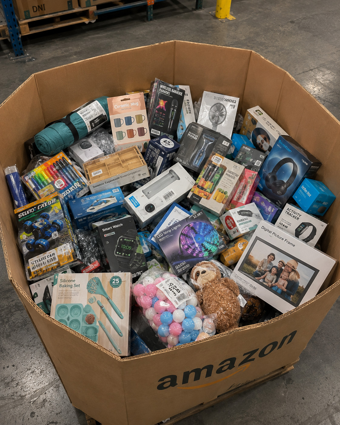 Amazon Returns Merchandise Featuring Home and Family Necessities