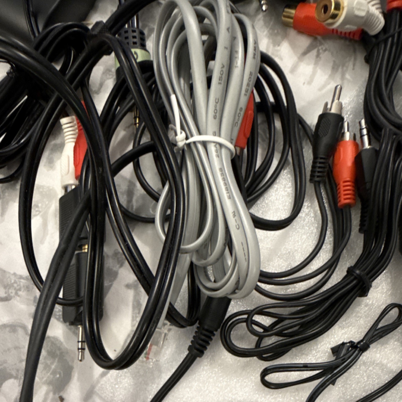 Mixed Lot Audio Video Cables RCA 3.5mm Power Adapters Various Types