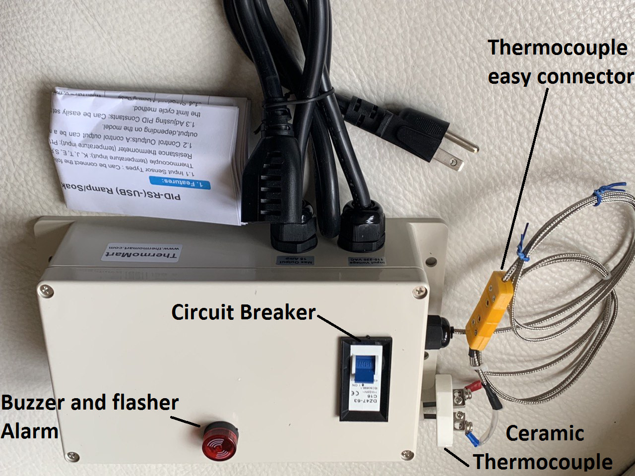 Plug & Play PID Programmable Temperature Controller Box SSR Kiln Annealing Glaze