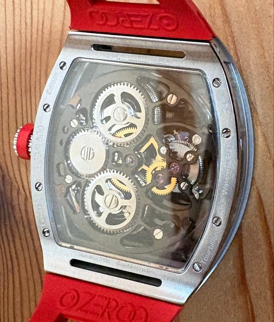 ZEROO Wristwatch T4 Tourbillon Zero Time red color for men 41mm w/Box card