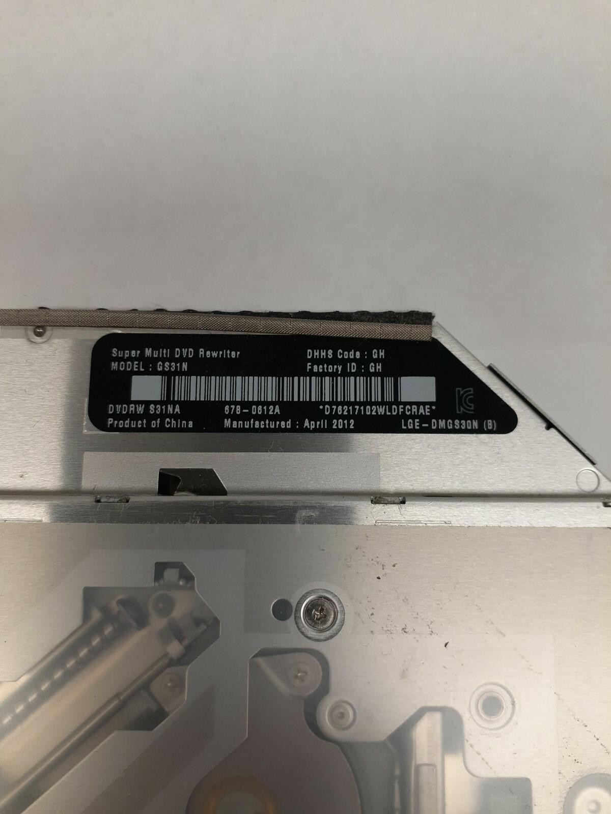 (2) Apple MacBook Pro 13″ A1286 Super Multi DVD Rewriter GS31N 678-0612A W/CABLE