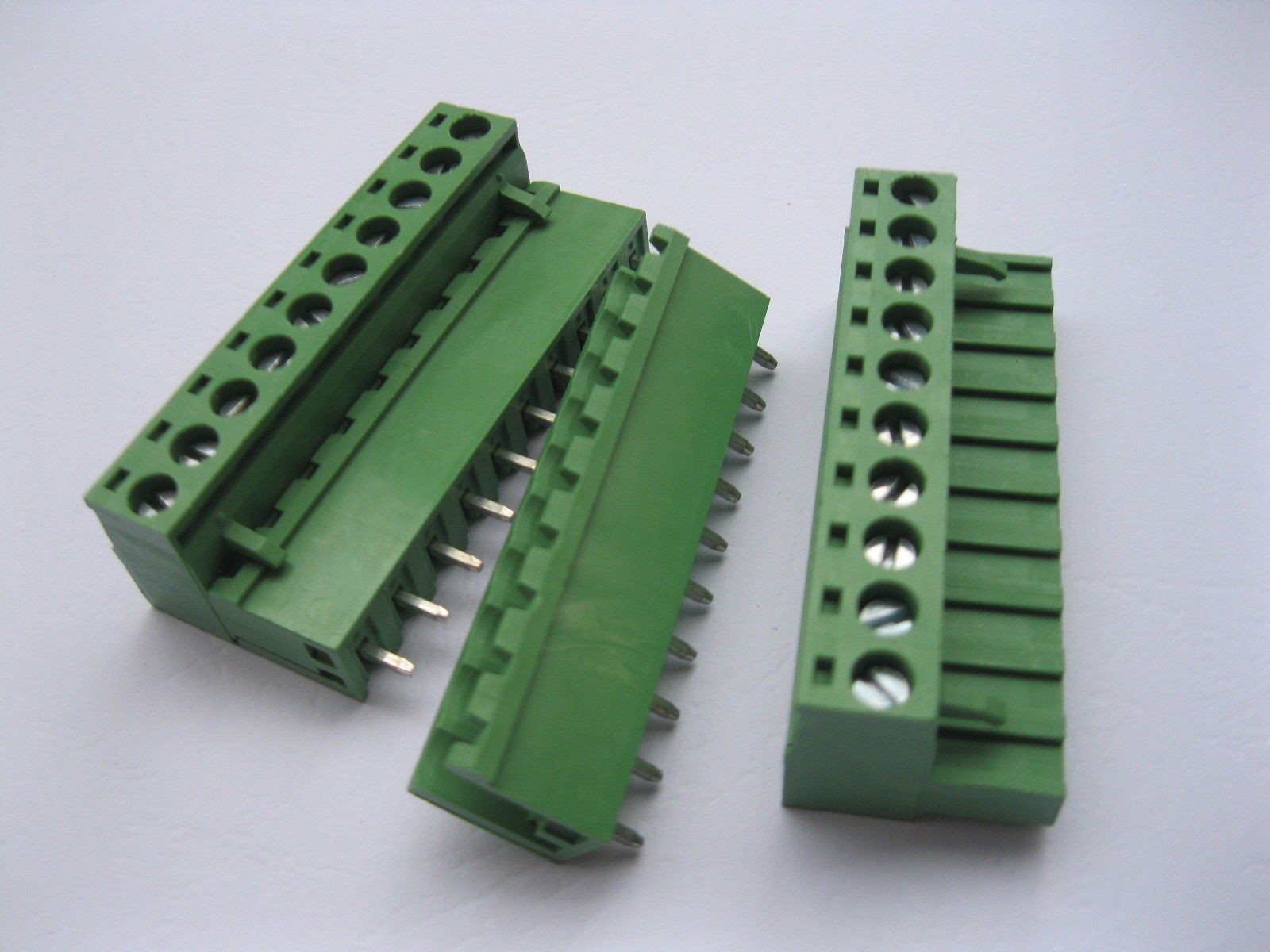 100 pcs 10 pin/way 5.08mm Screw Terminal Block Connector Green Pluggable Type