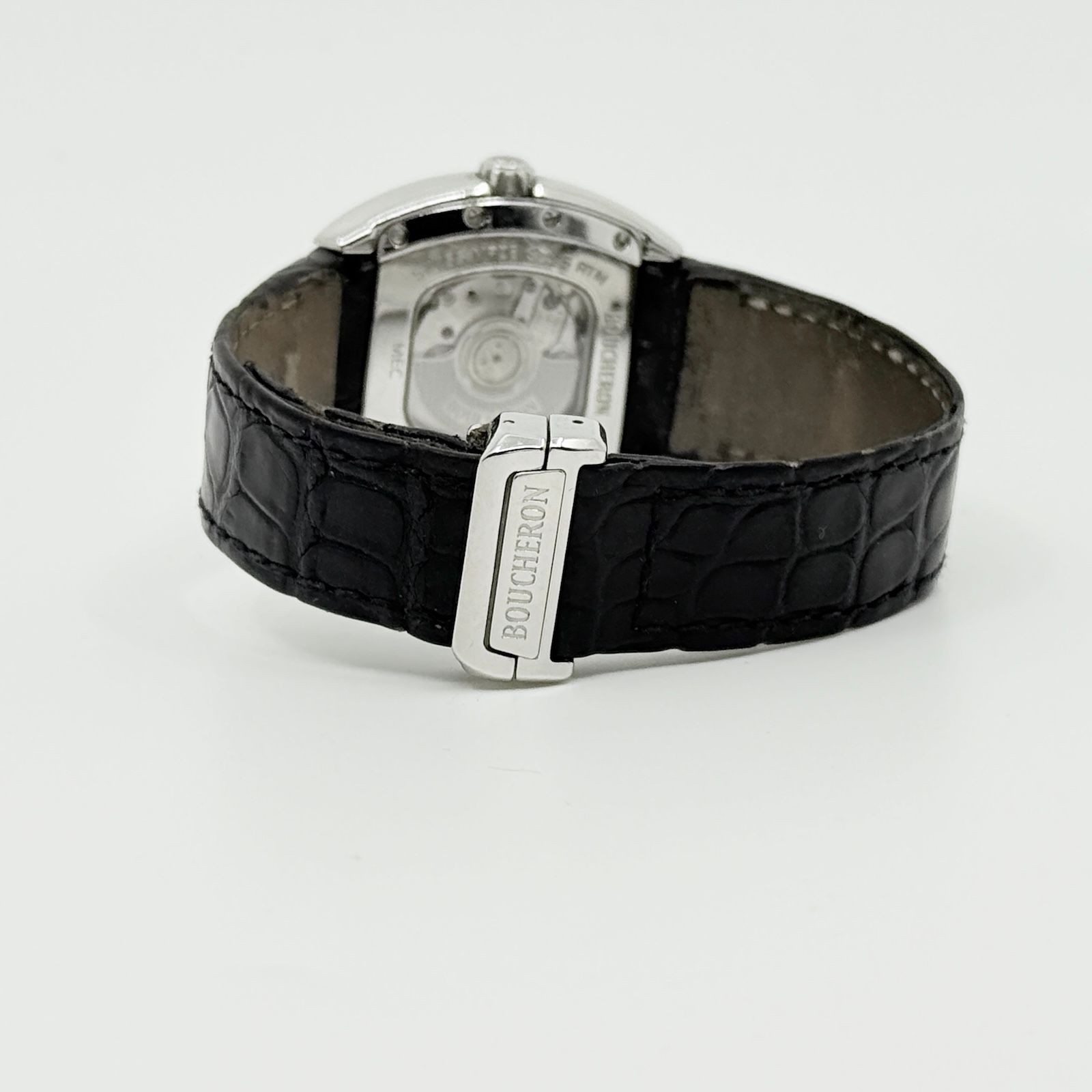 Boucheron Watch Mec 0657720 Grey Automatic Gray Dial Leather Women’s Wristwatch