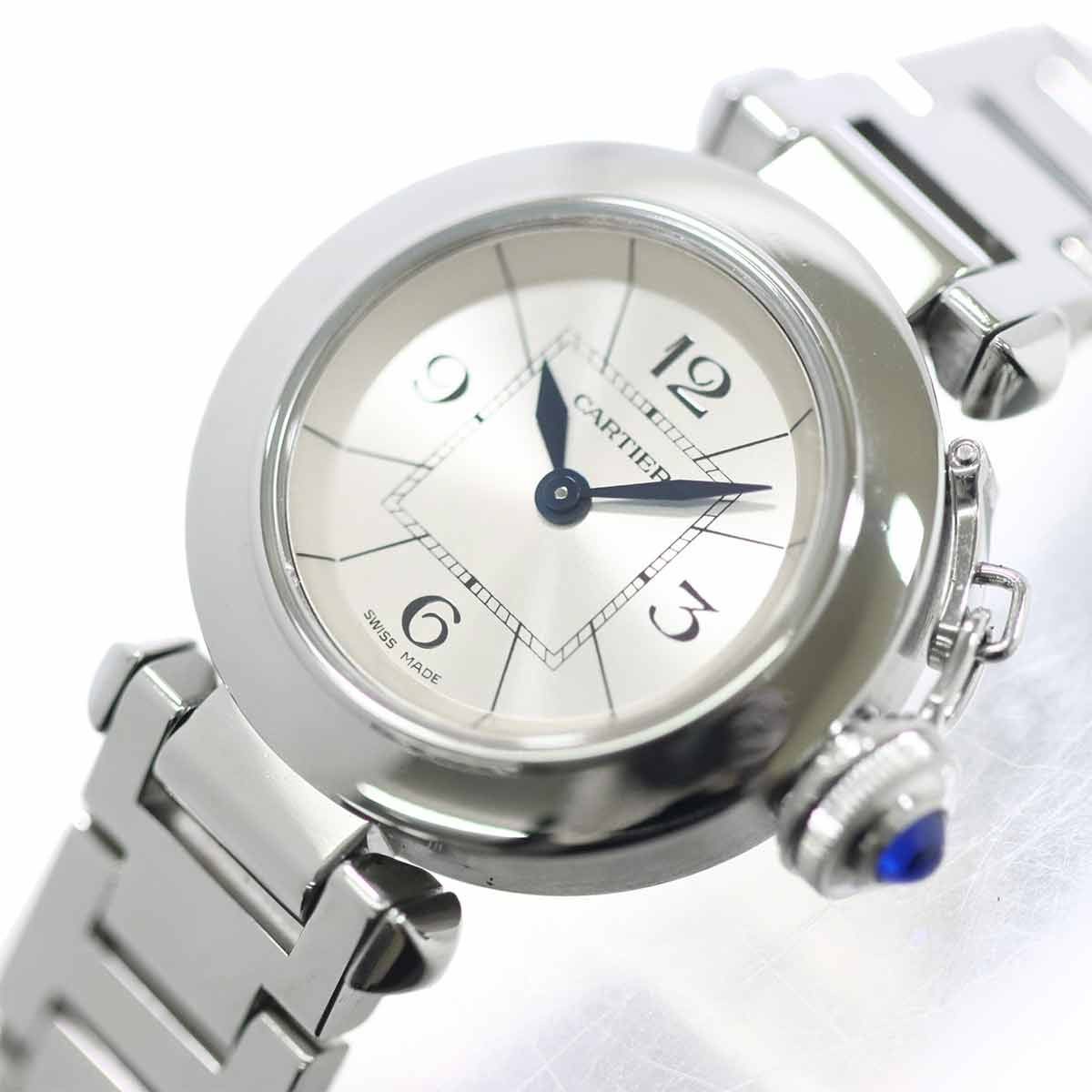 Cartier Watch Miss Pasha W3140007 Silver Quartz Auth Rare Women’s Accessory