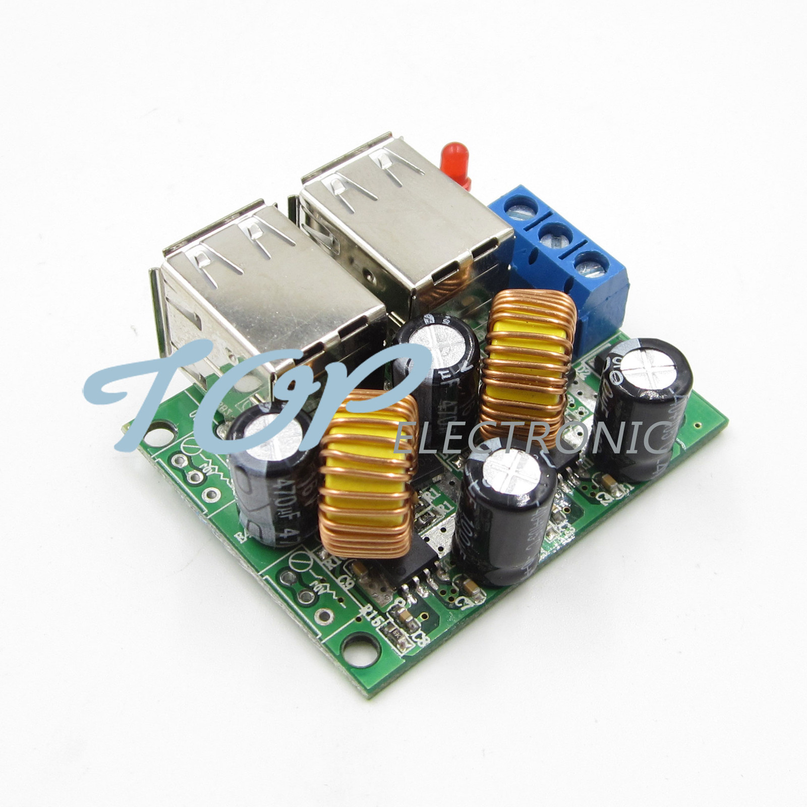 4-USB Port Step-down Power Supply Converter Board Module DC 12V 24V 40V to 5V 5A