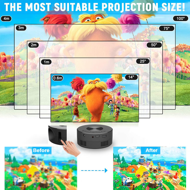 Yt200 Mini Projector Portable Lcd Video Movie Multimedia Player Led Beamer Proje