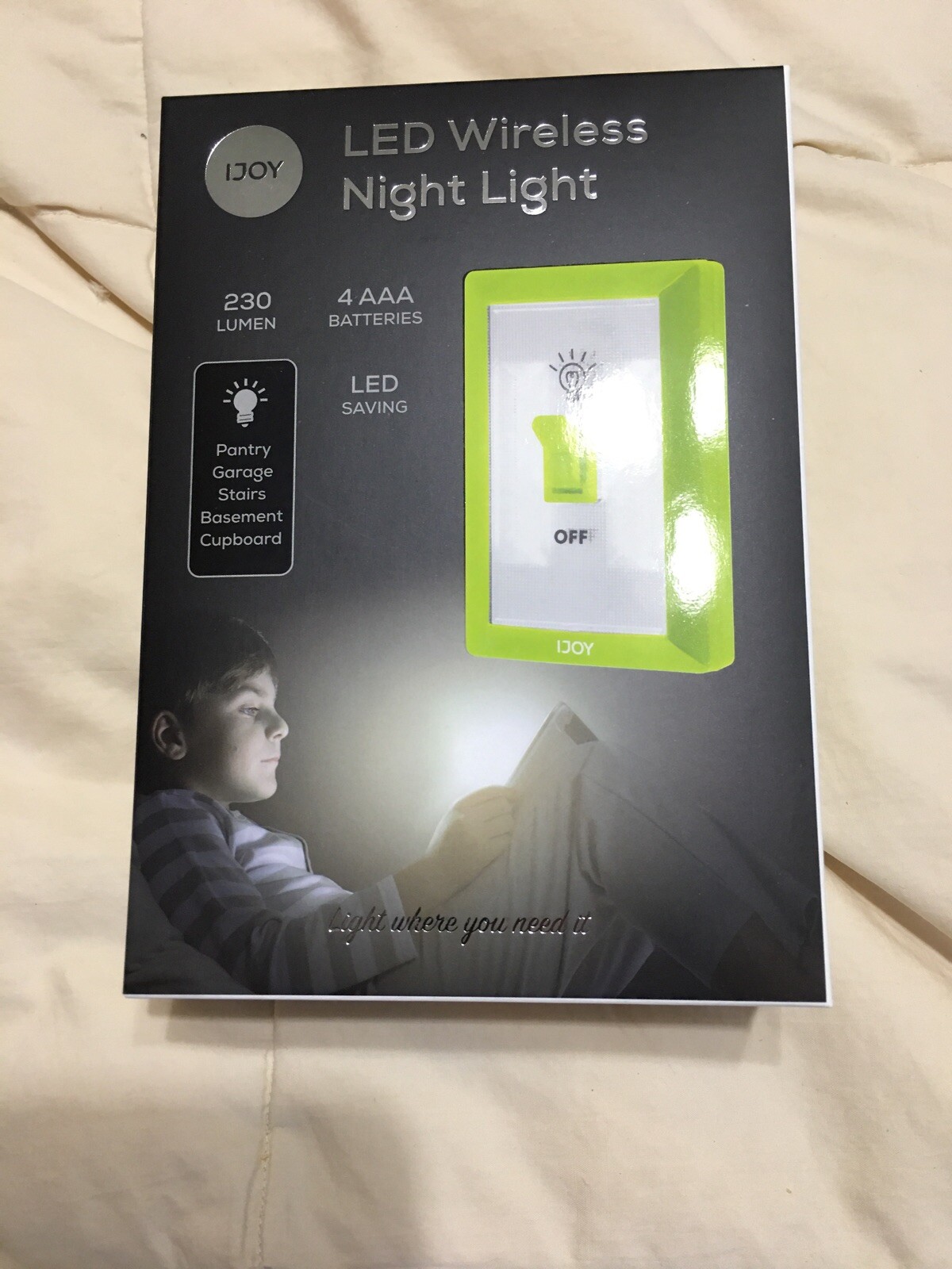 IJOY LED WIRELESS NIGHT LIGHT YELLOW. Free Shipping USA