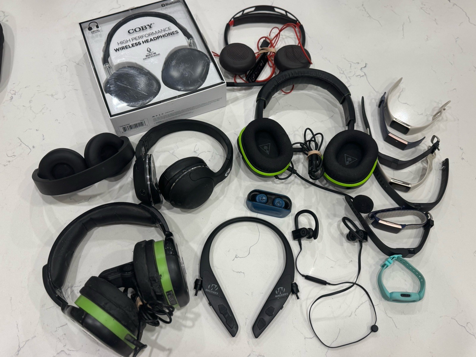 Lot Of Electronic Devices UNTESTED – Watches, Headphones, Earbuds, Neck Band