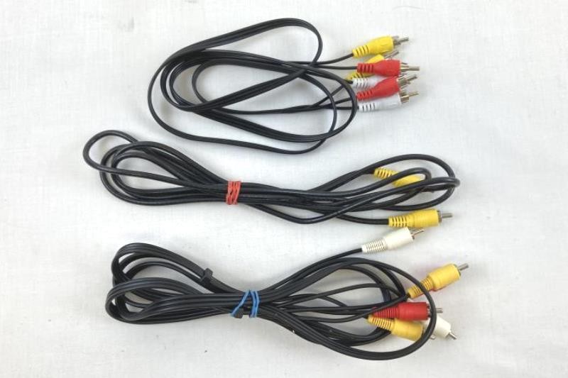 Lot of 10 RCA Audio Cables – Auxiliary & Composite, Untested As-Is