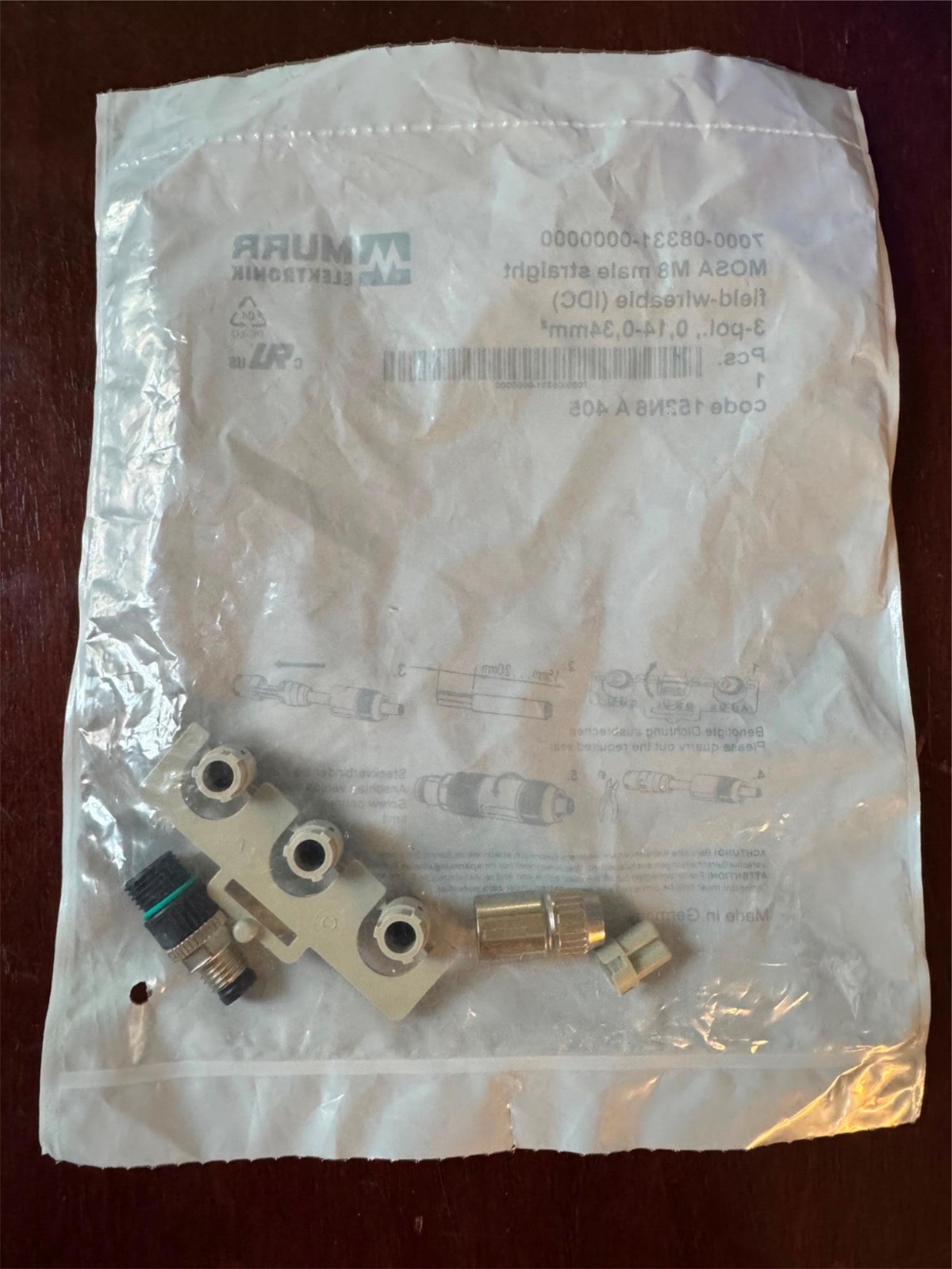 Murr Elektronik 7000-08331-0000000 Field Wireable Connector, M8 Barrel, 3 Pin