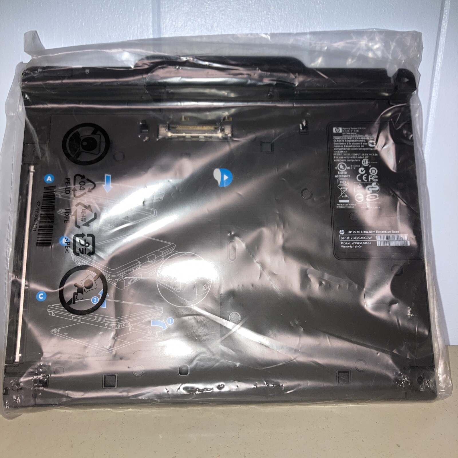 HP 2740 Ultra-Slim Expansion Base Docking Station 606172-001 HSTNN-W07X