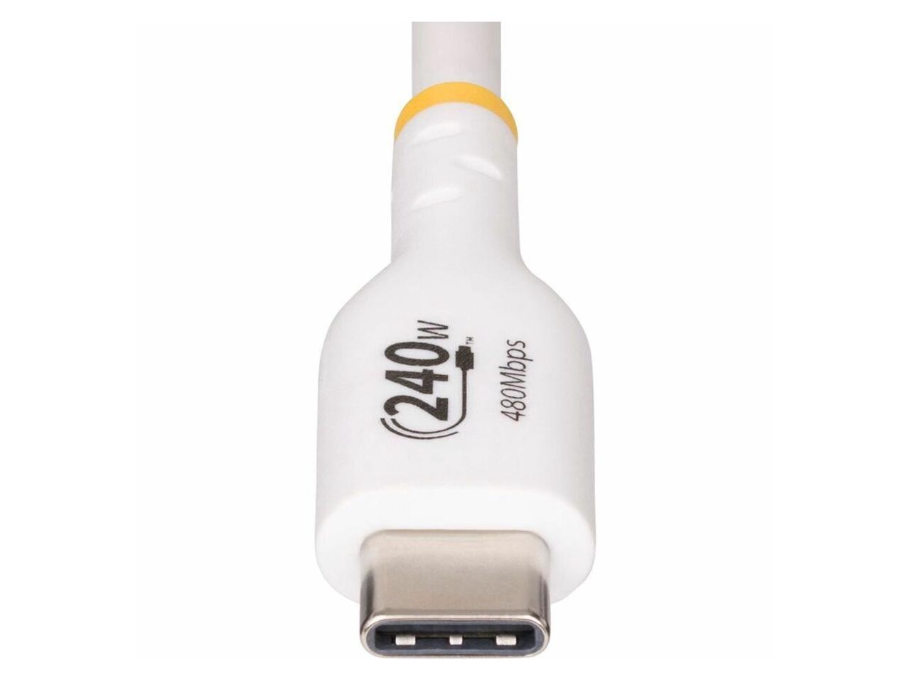 StarTech.com 6ft White USB-C Charging Cable – USB-IF Certified USB C Cable –