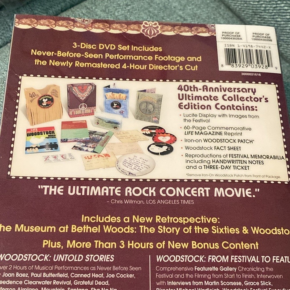 NWT Woodstock: Three Days of Peace & Music DVD, 2009 Directors Cut 40th Set