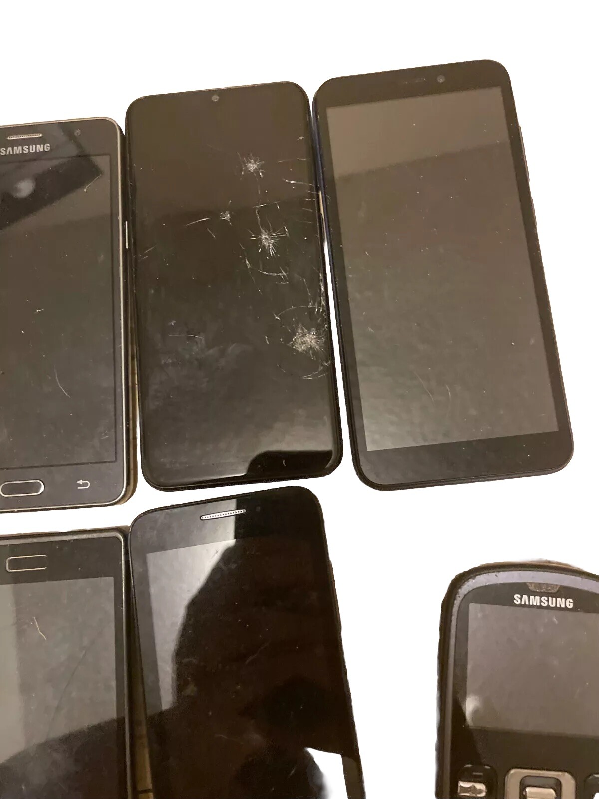 Mixed Brand & Model Samsung LG Wiko Alcatel UMX Lot Of 10 Old Cellphones Black