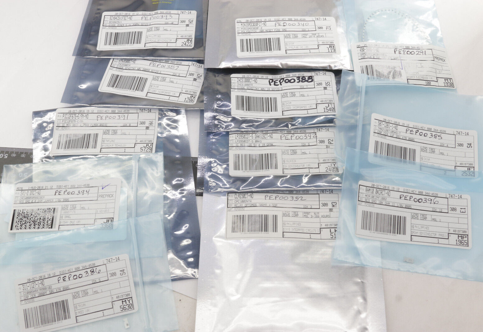 Assorted LOT Microcontroller Capacitor Fuse Jumper – From Digi-Key NEW Old Stock