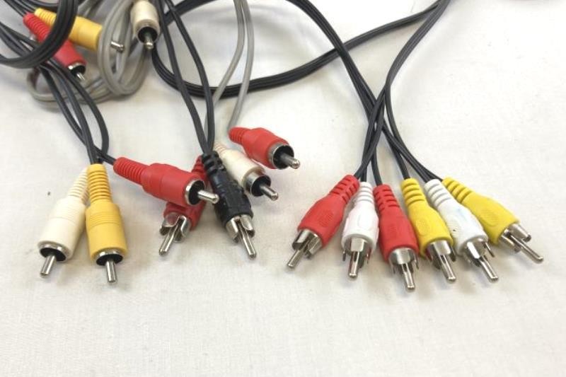 Lot of 10 RCA Audio Cables – Auxiliary & Composite, Untested As-Is