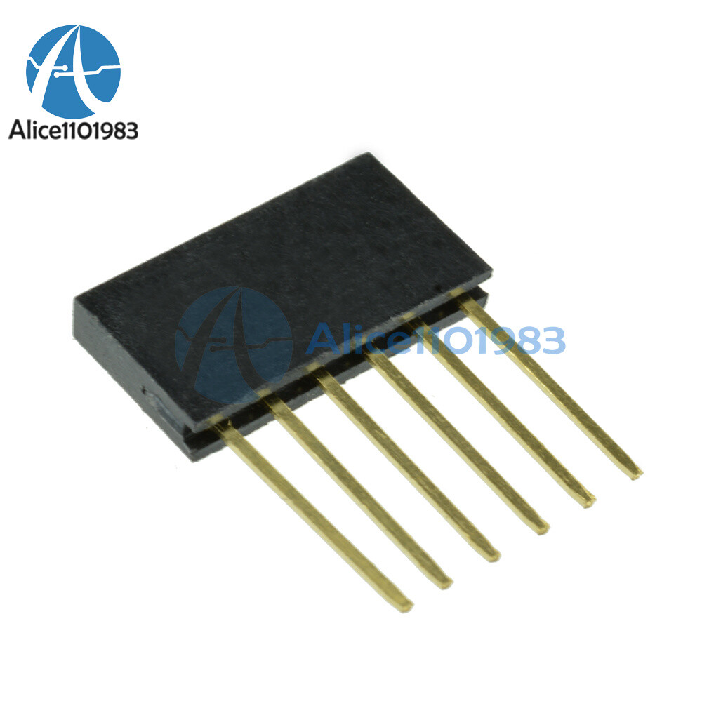 50pcs 6 Pin 2.54 mm Stackable Long Legs Femal Header For Arduino Shield