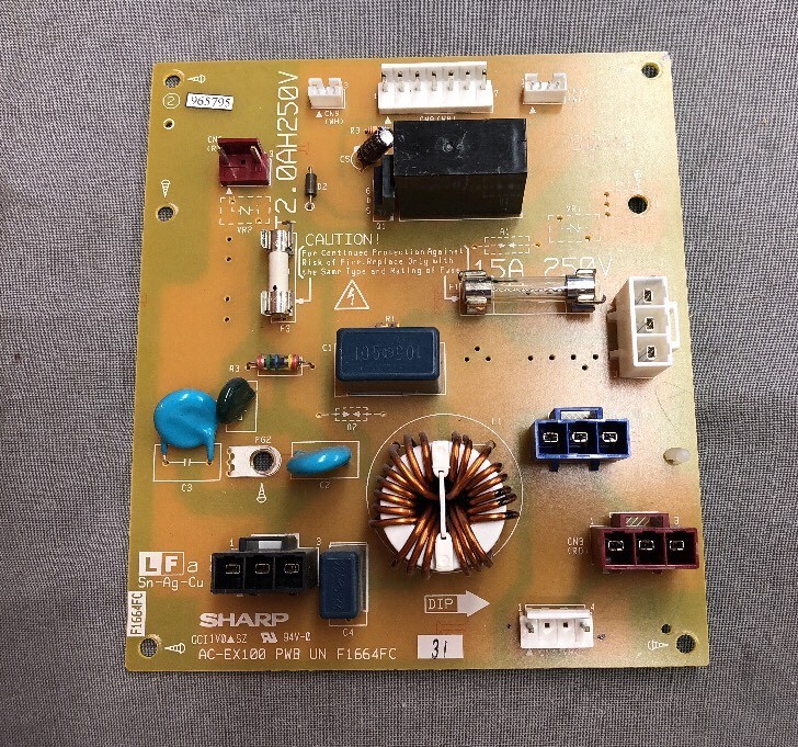 SHARP POWER SUPPLY BOARD AC-EX100 F1664FC31 T2.0AH250V FOR COPIERS