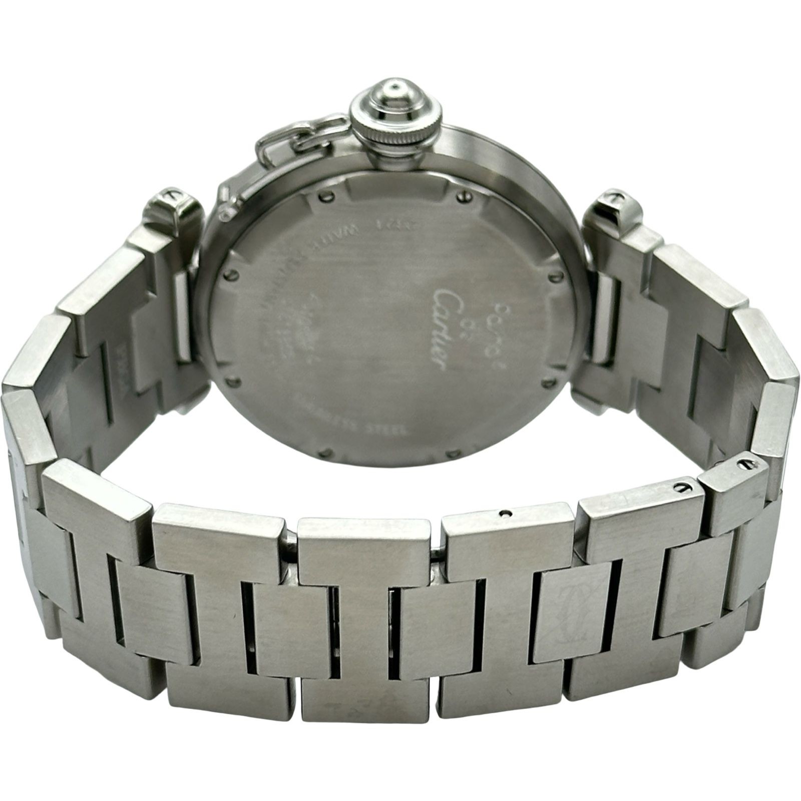 Cartier Watch Pasha C W31043M7 Black Silver Stainless Steel Automatic Women’s