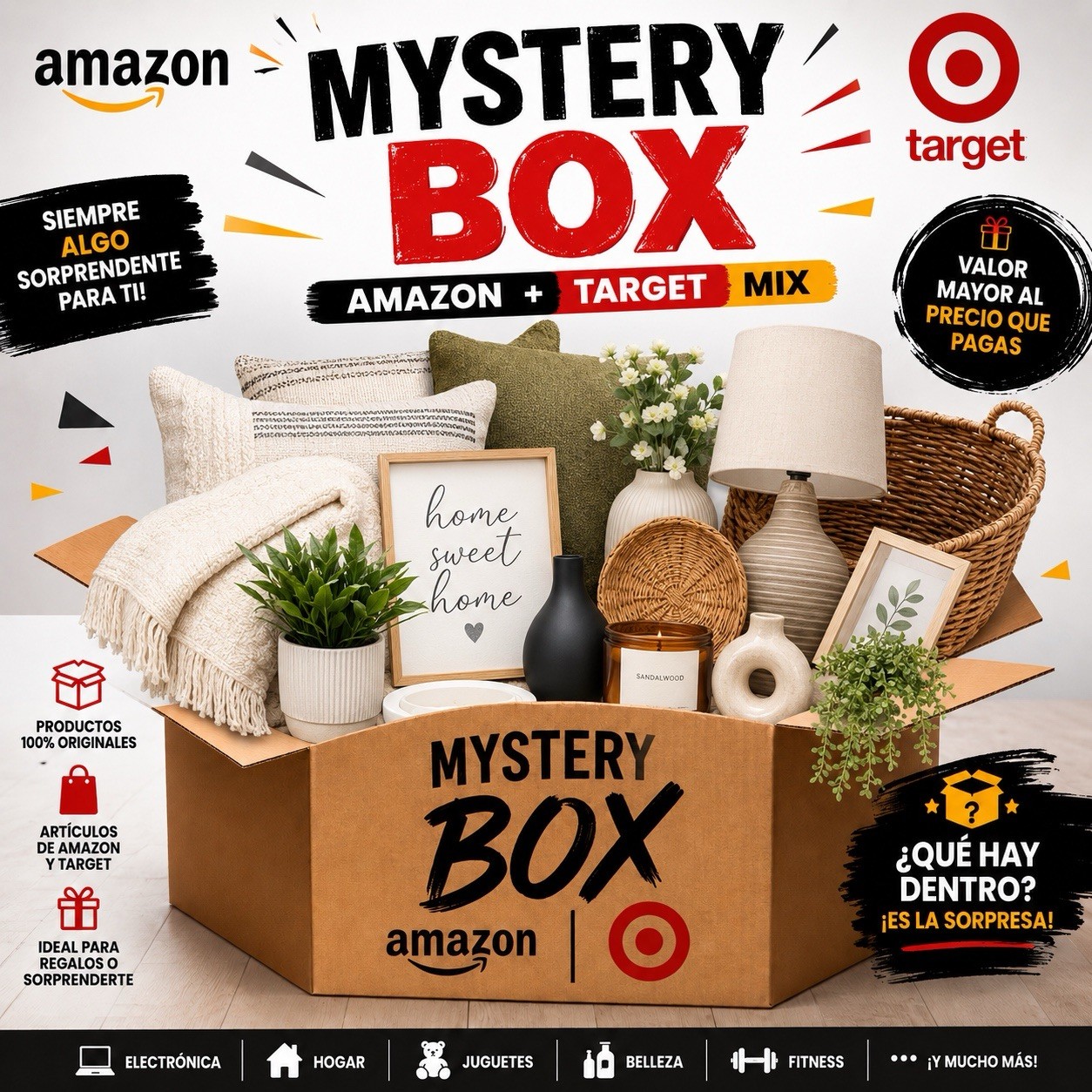 Amazon & Target Mystery Box Mixed Lot Assorted Electronics Home Toys Beauty