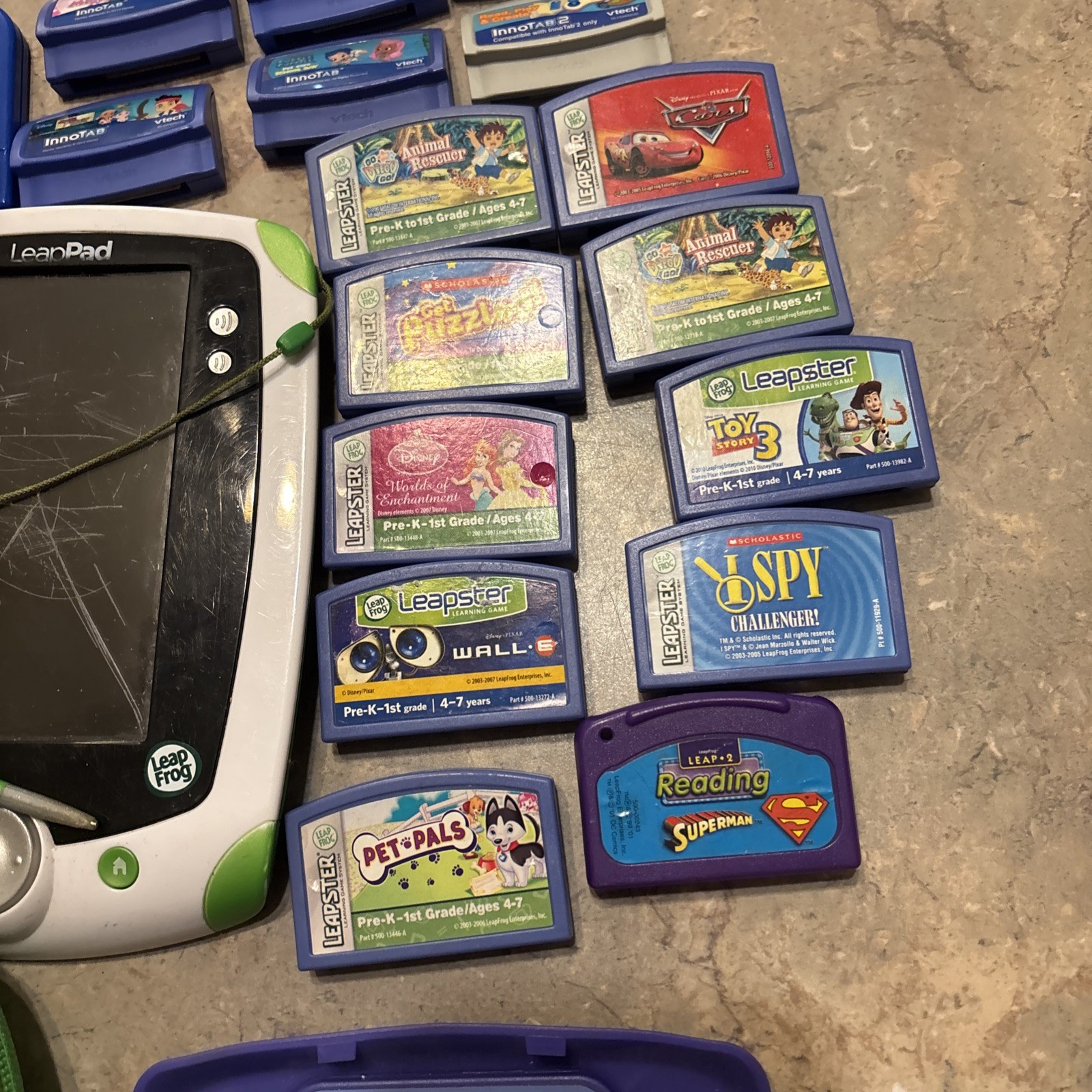 Leappad Leap Frog 4 Systems Accessories & Games / 19 Cartridges Lot *Read