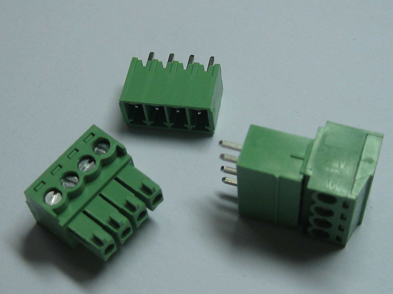 12 pcs Screw Terminal Block Connector 3.81mm 4 pin/way Straight Green Pluggable