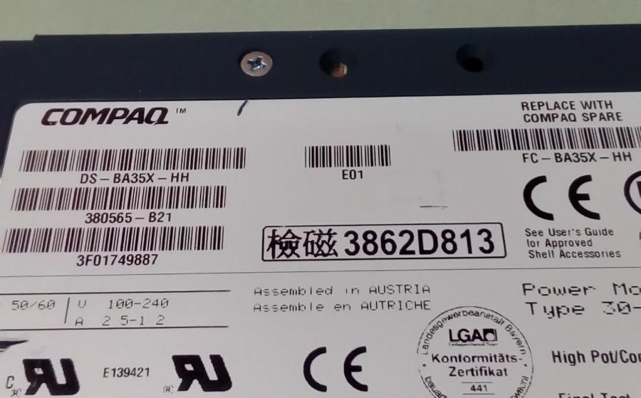 HP 380565-B21 Compaq 180w Sbb Power Supply – FC-BA35X-HH