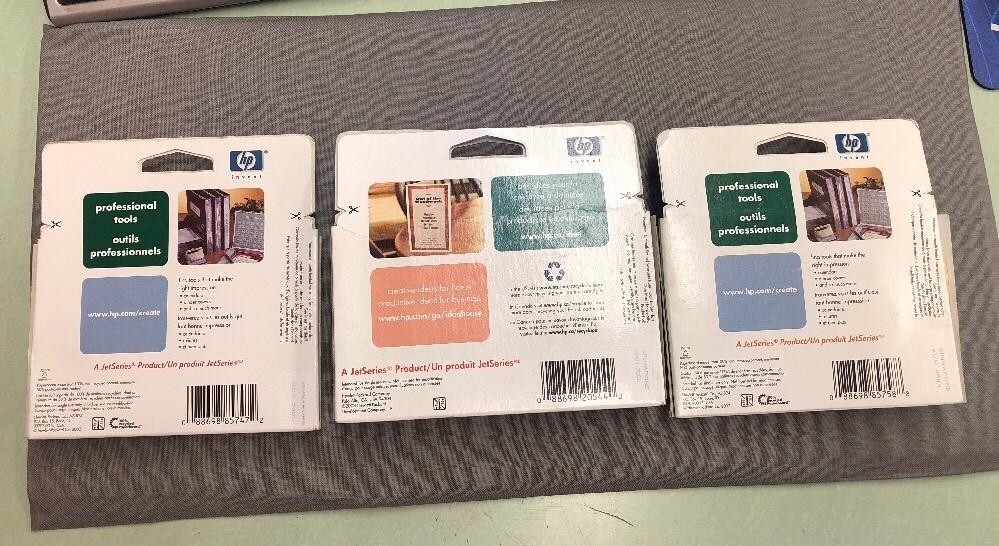(3) EXPIRED SEALED Genuine HP INK BLACK YELLOW MAGENTA – C4844A C4838AN C4837AN