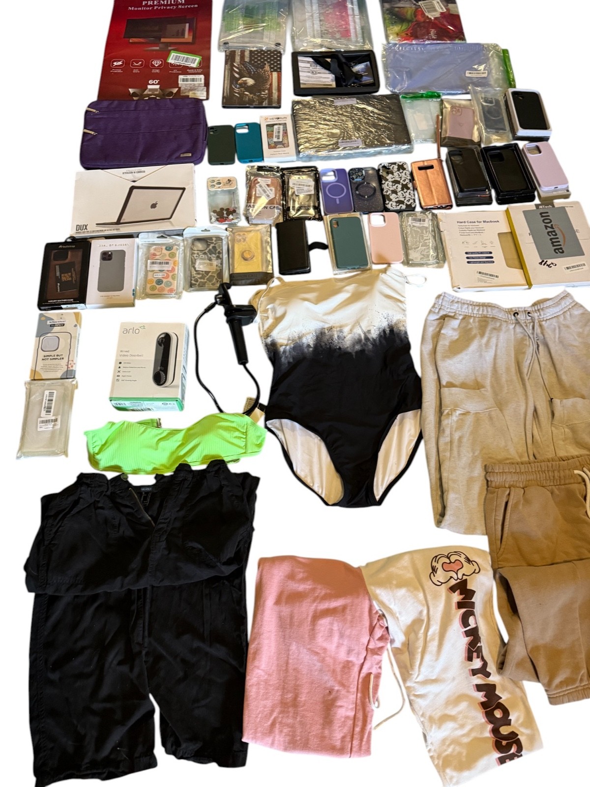 HUGE BULK MIXED RESELLER LOT – CLOTHING, PHONE/TABLET/COMPUTER CASES + MORE!!!!!