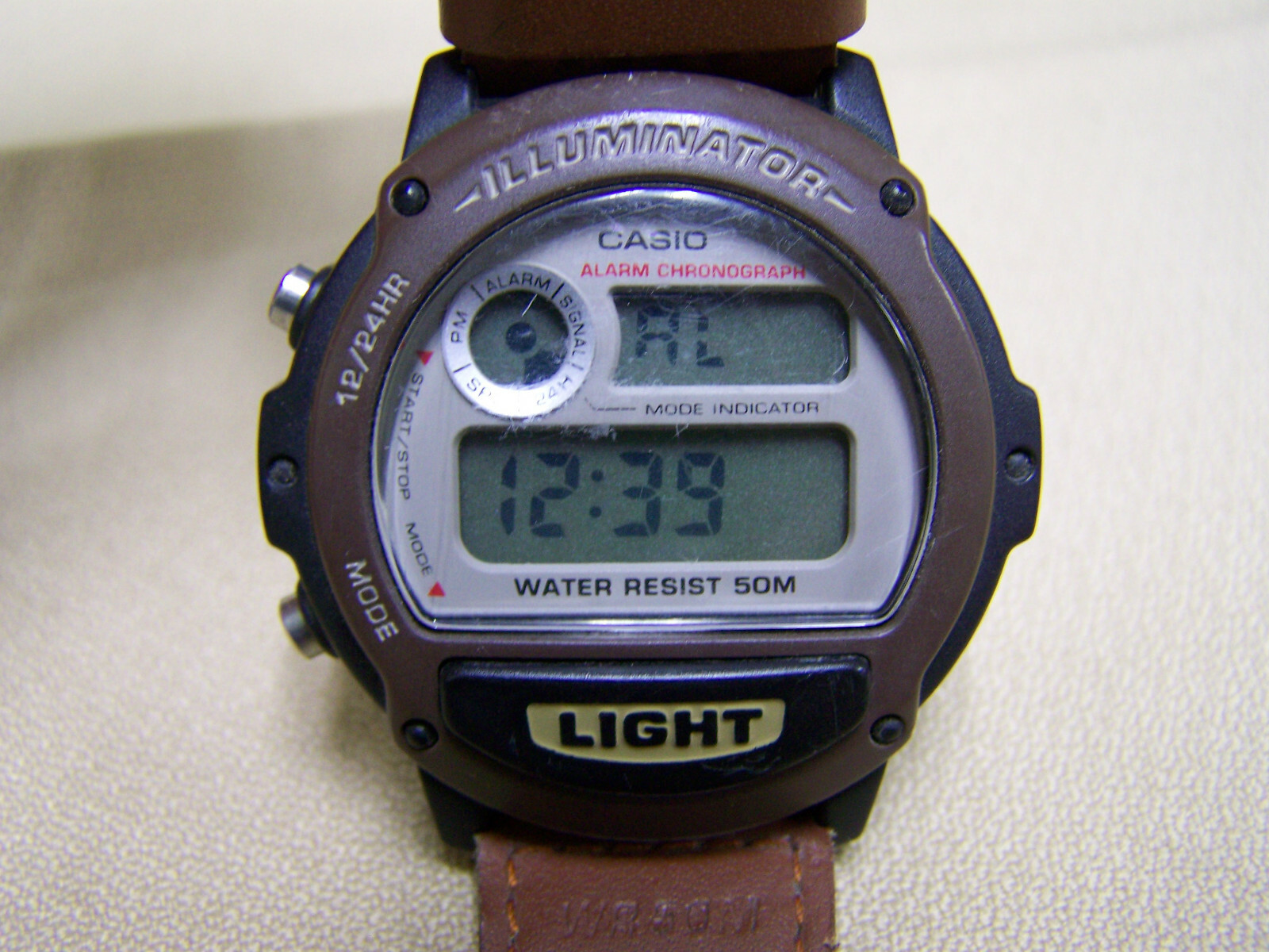 CASIO Illuminator Men’s Nice 5-ATM Quartz LCD Sport Watch +New lithium Battery