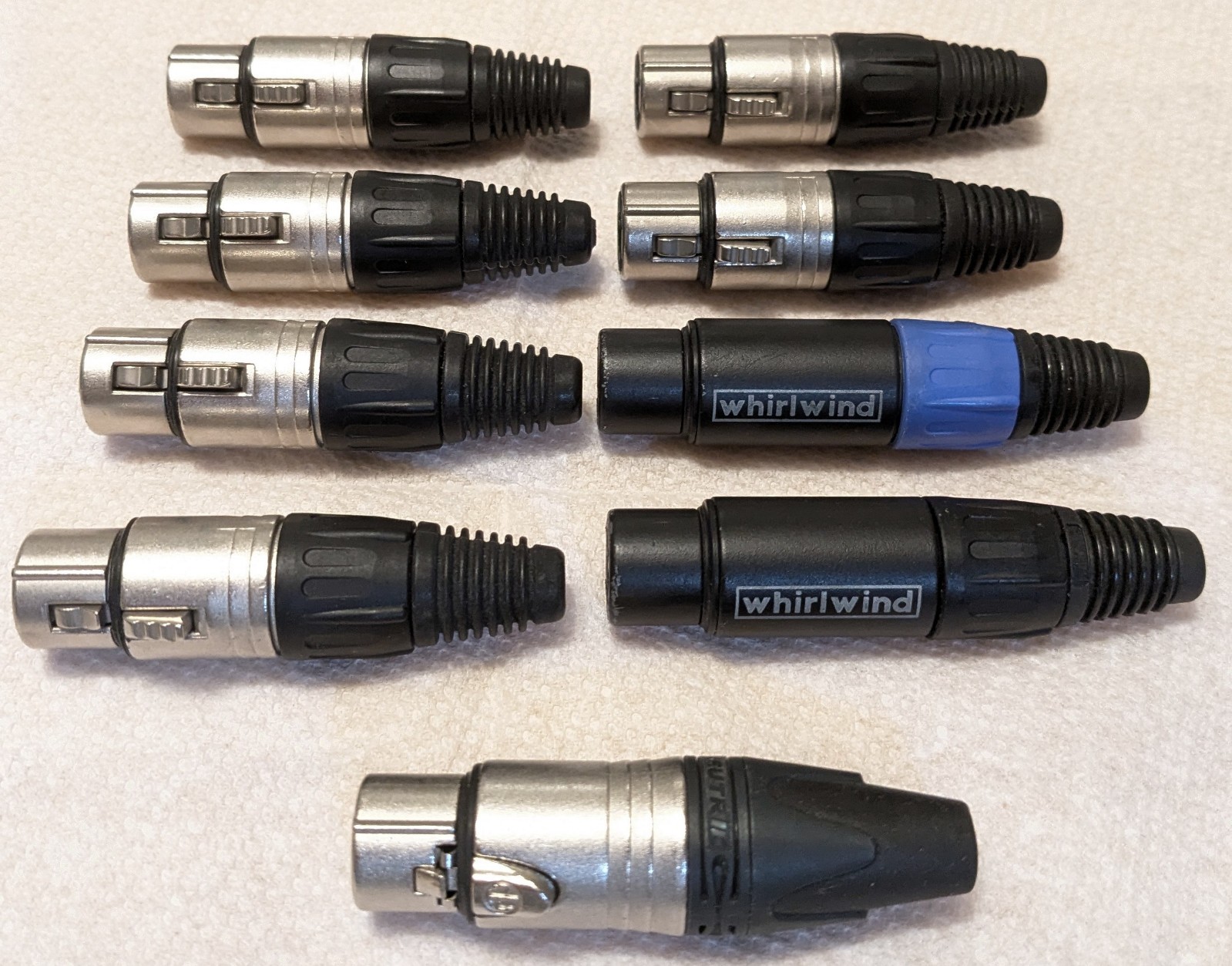 Lot of 8 XLR Female Connectors, Nuetrik & Whirlwind