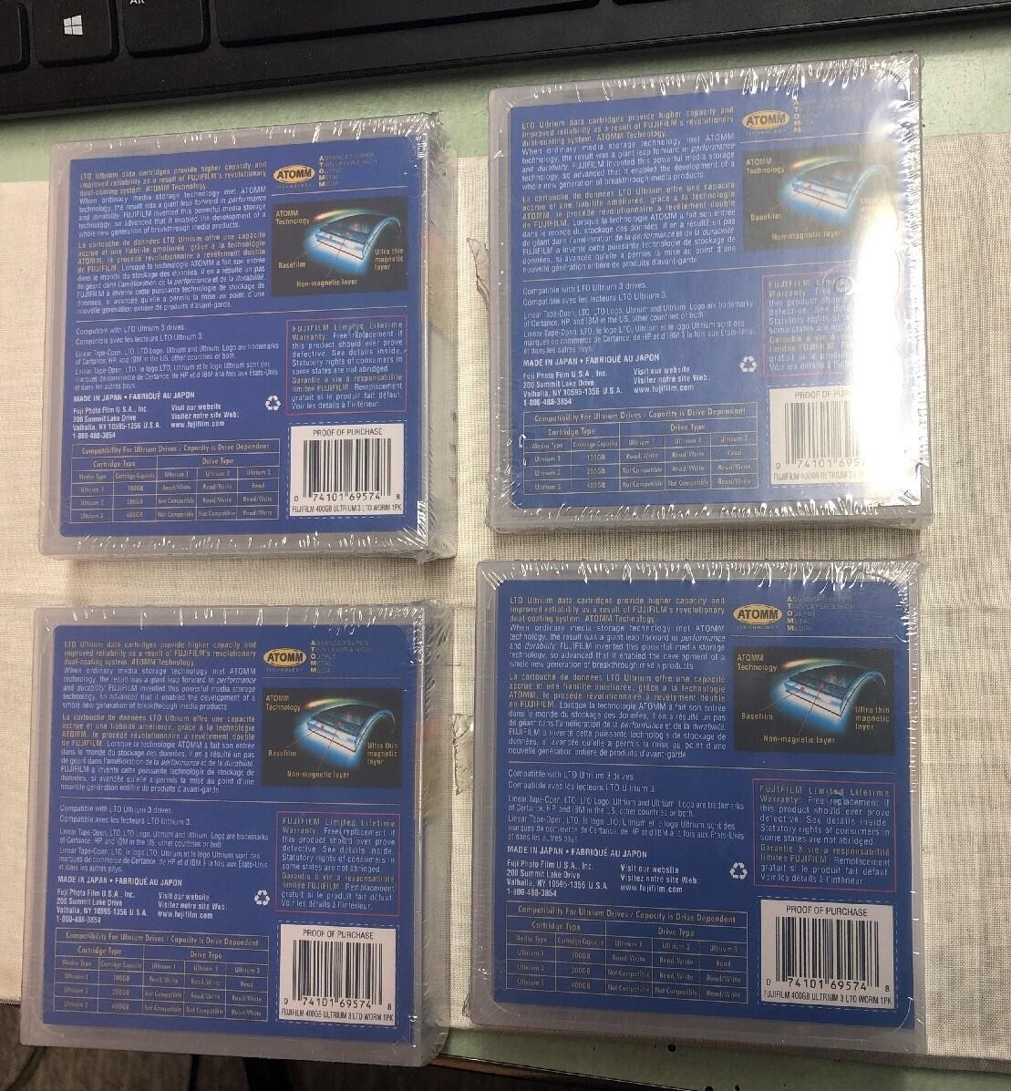 LOT OF 4 NEW SEALED Fujifilm LTO Ultrium 3 Data Cartridge 400GB 800GB