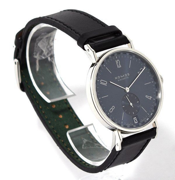 NOMOS Glashütte Tangente 2-Date Steel Manual Blue Dial Leather NM136 Men’s Watc